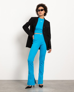 Off-White Blue leggings with logo print OWCD023S23JER001