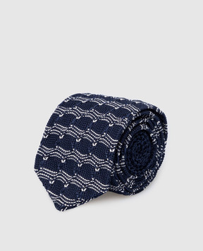 Stefano Ricci Children's dark blue patterned silk tie YCRMTSR8162