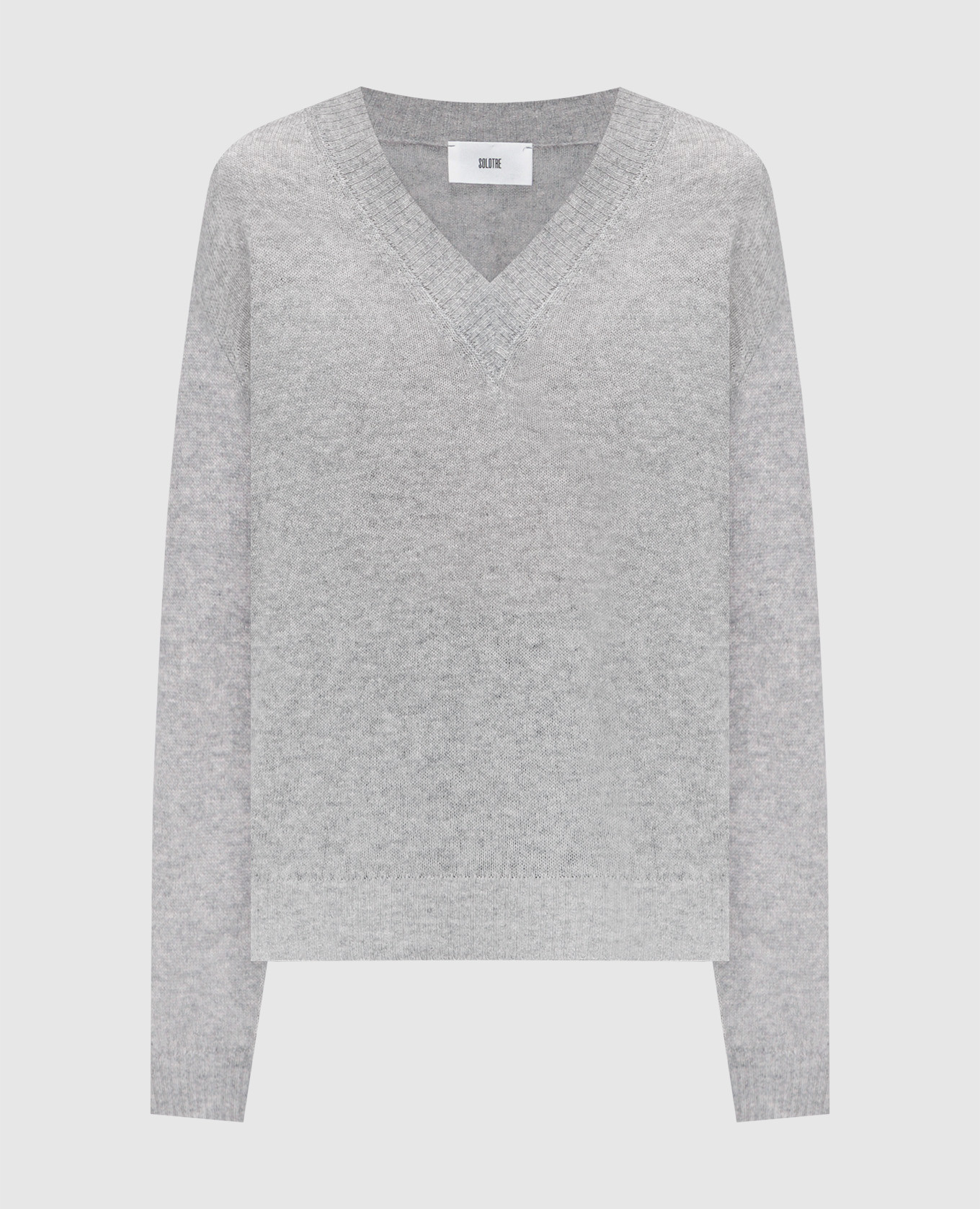 

Gray melange cashmere pullover Solotre, Grey