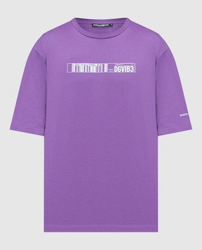 Dolce&Gabbana Purple t-shirt with DGVIB3 print G8PB8TG7K3D