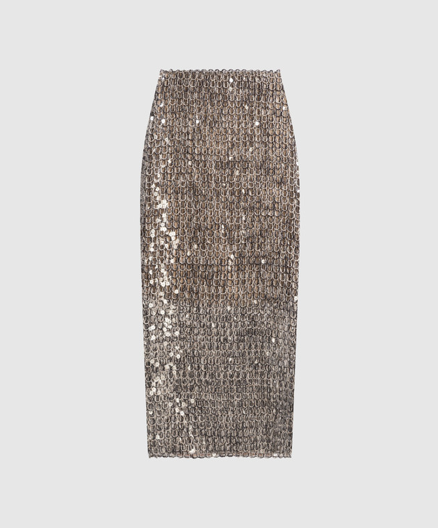 Brunello Cucinelli - Brown sequin midi skirt M059LG3187
