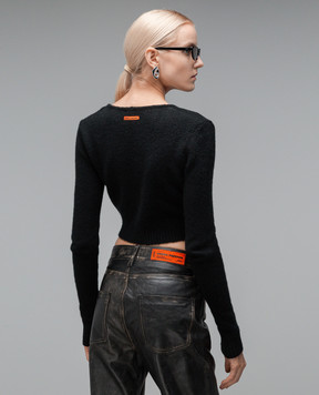 Heron Preston Black cardigan with carabiners HWHB008F23KNI001