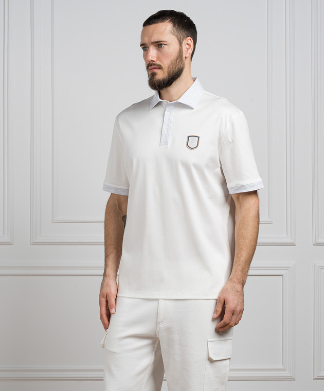 Brunello Cucinelli - White polo with logo M0B133939T - shop with