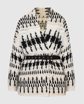 Brunello Cucinelli Patterned cashmere and wool cardigan M6Z603216