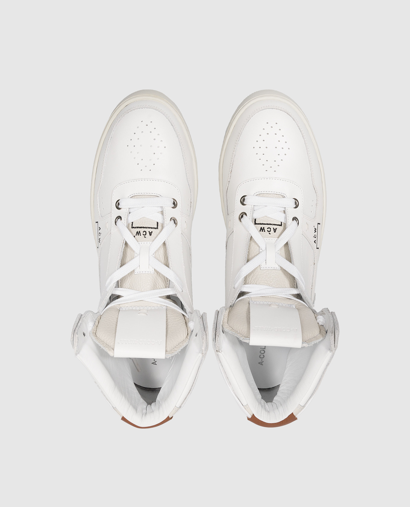 Luol white leather high top with logo A Cold Wall 4