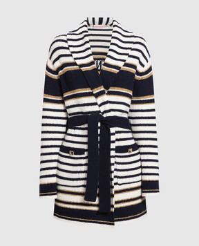 Valentino White striped wool cardigan 3B3KH01U835