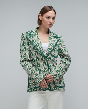 Casablanca Green jacket in Heart Jacquard pattern WF23JK25102