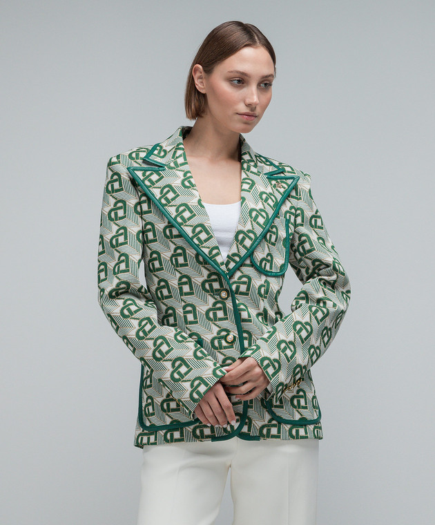ジャケット CASABLANCA Women Outer WF23JK251 02 GREEN Casablanca - Green jacket in Heart Jacquard pattern