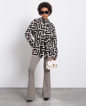 Balmain Wool blouse with logo monogram print BF1IL030WC04