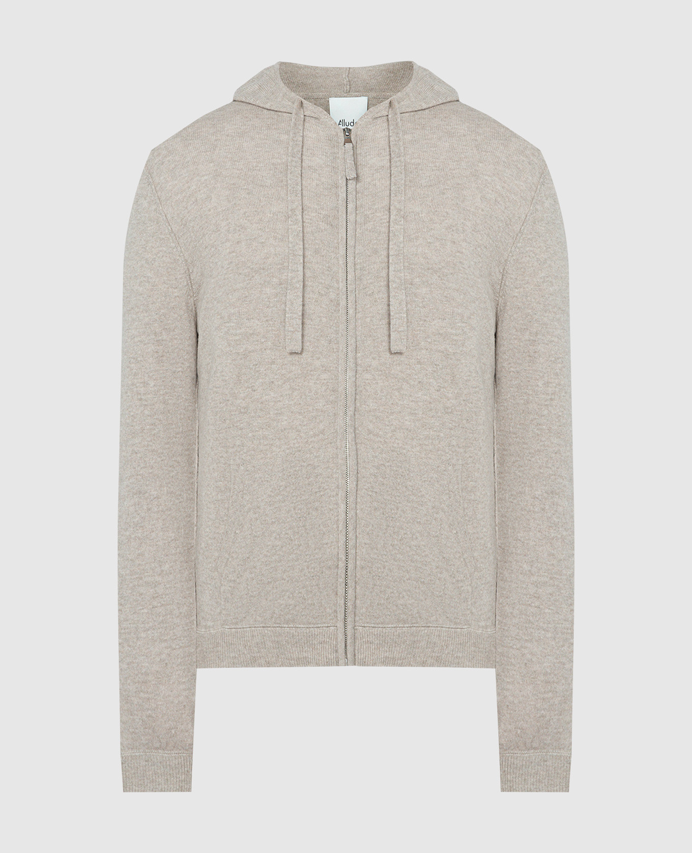 Beige wool and cashmere cardigan with inside-out effect allude