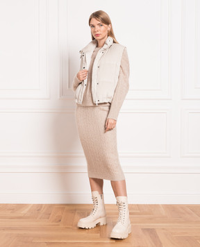 Brunello Cucinelli Beige skirt with lurex MBG747389
