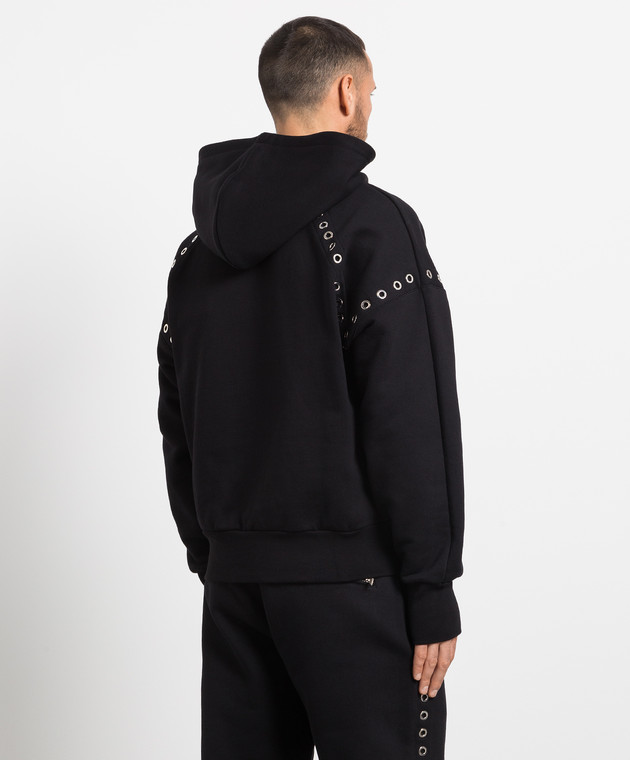 Alexander McQueen - Black hoodie with eyelets 727302QUX63 - shop