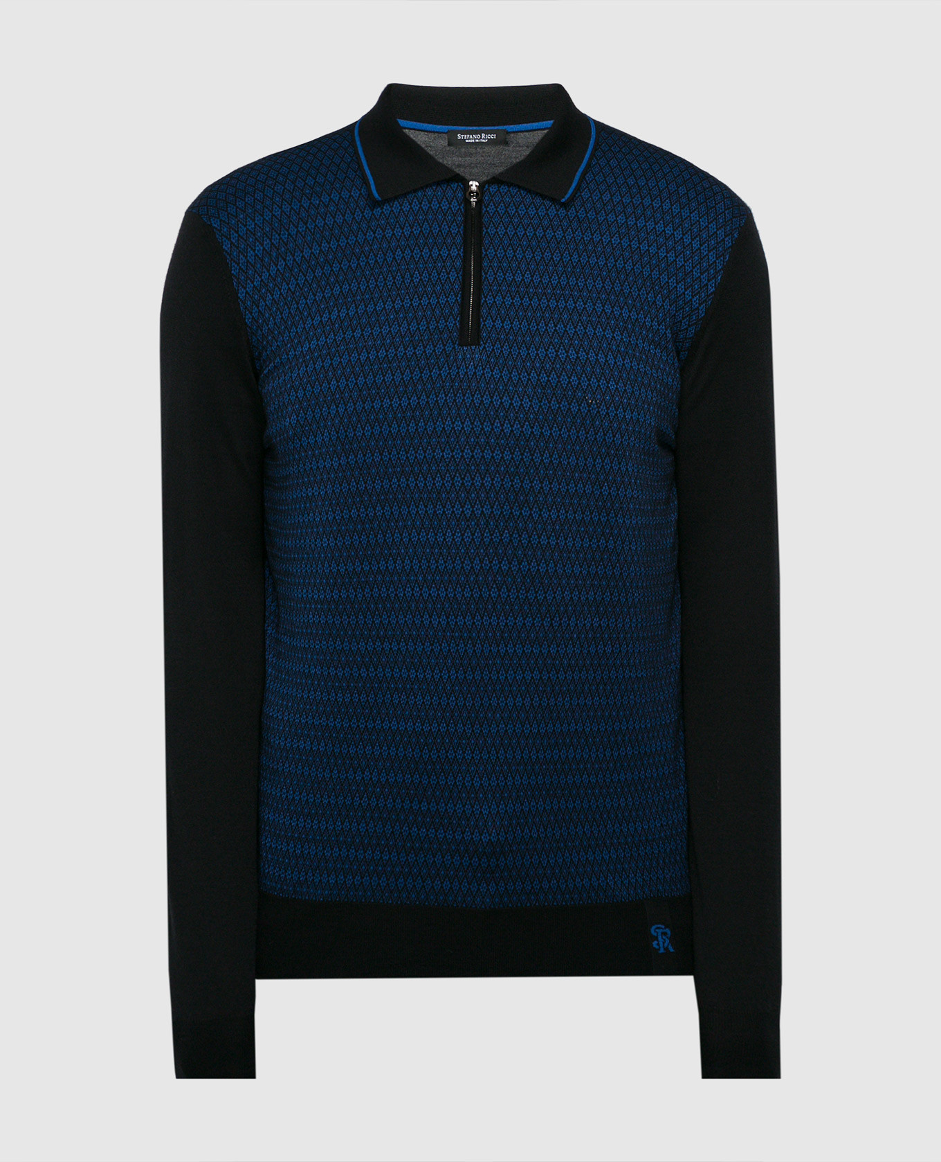 

Blue patterned wool, silk and cashmere jumper Stefano Ricci, Синий
