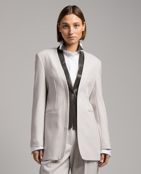 Brunello Cucinelli Gray jacket with monil chain MB0972551