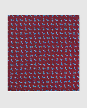 Stefano Ricci Children's burgundy patterned silk tie and handkerchief set YDHNG500
