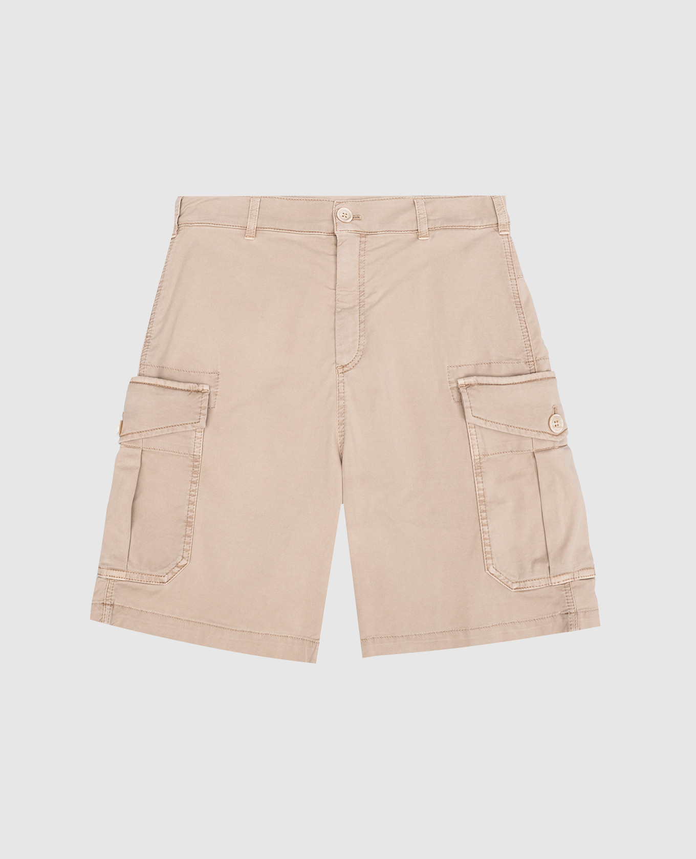 Children's beige cargo shorts brunello cucinelli