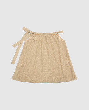 Oseree Children's beige dress Osemini Lumiere Dress with lurex LSS238GLUREX