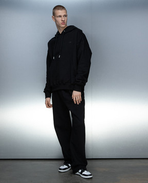 Off-White Black sweatpants with monogram logo embroidery OMCH054C99FLE002