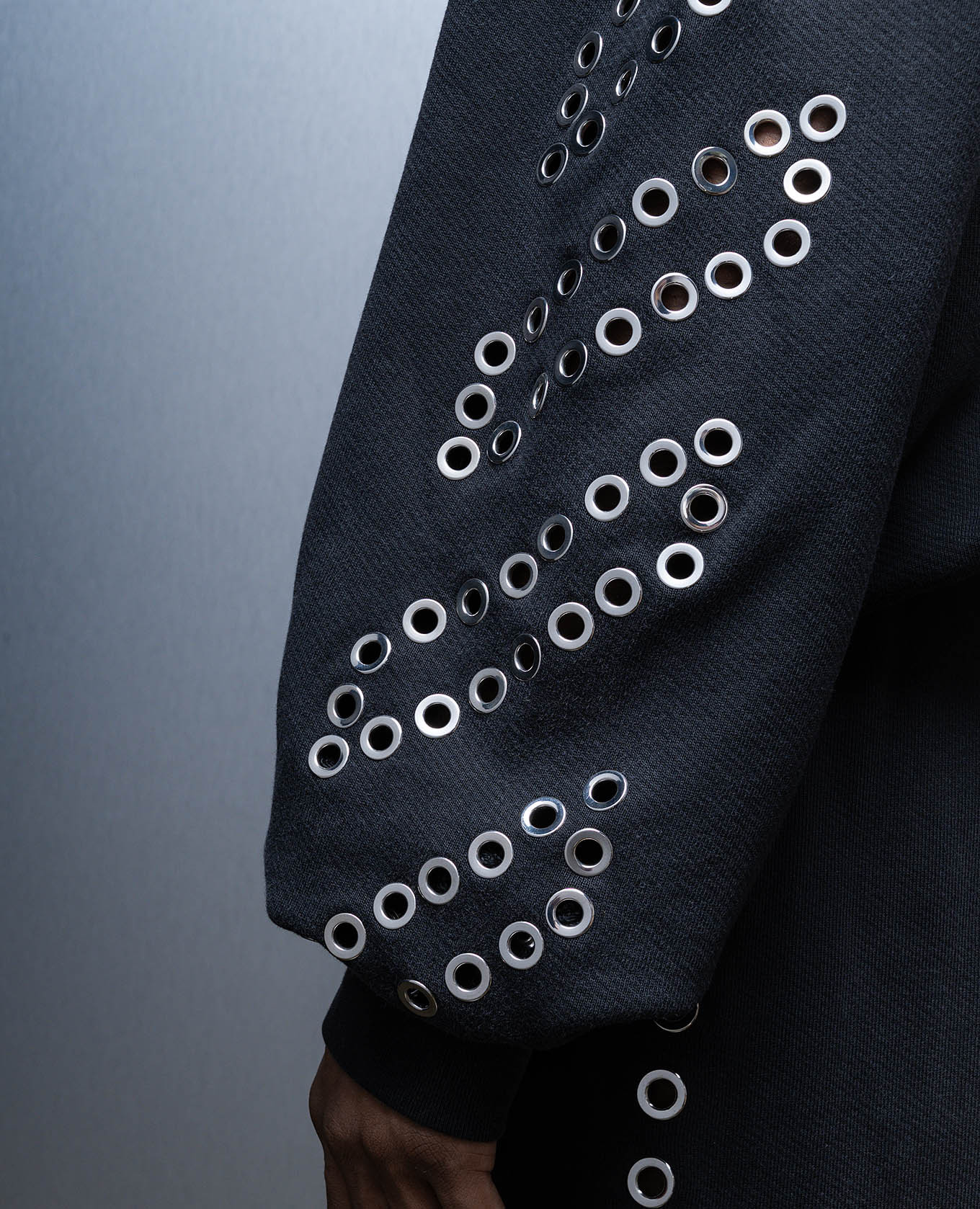 Gray logo eyelet hoodie Off-White 5