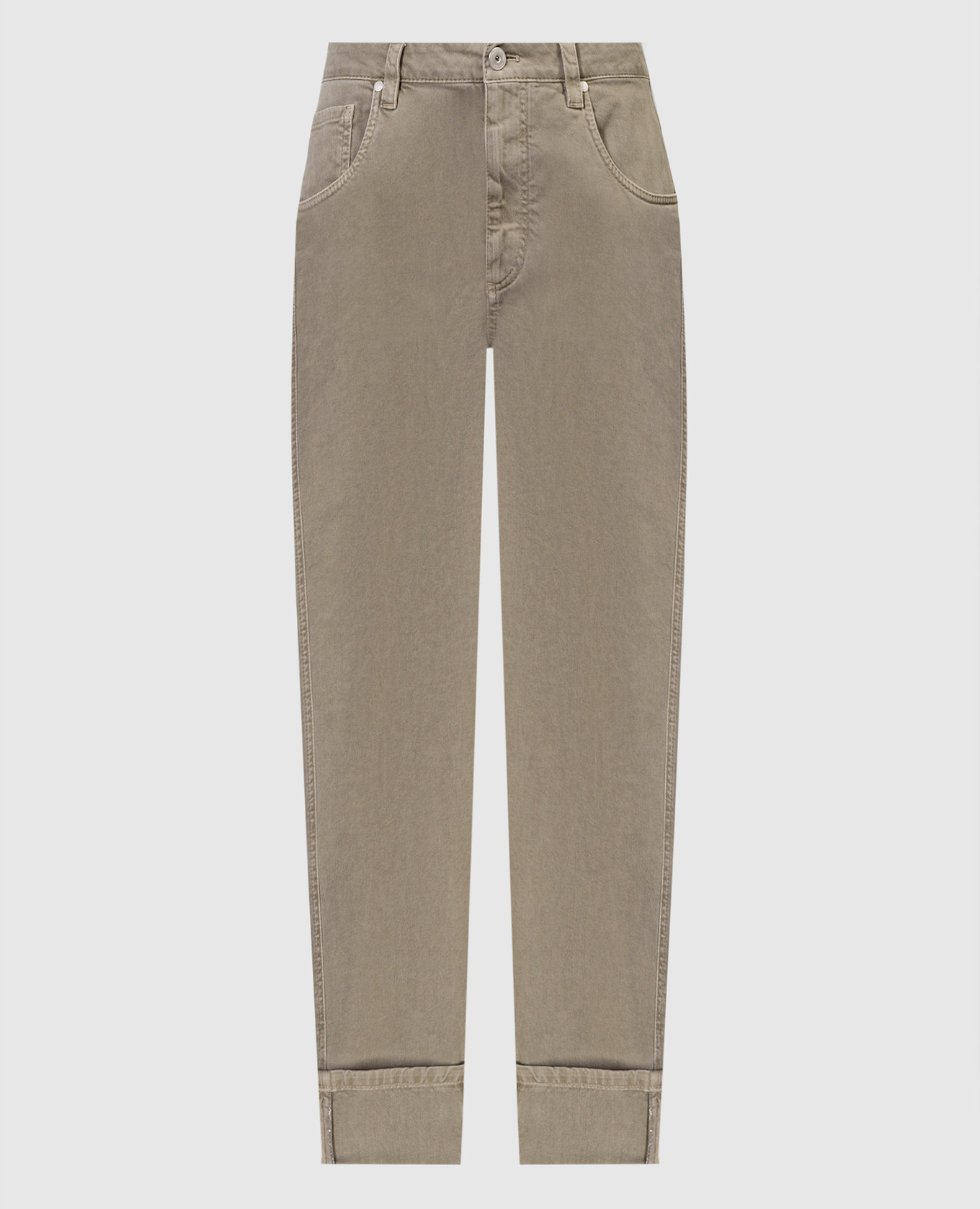 

Khaki jeans with monil chain Brunello Cucinelli