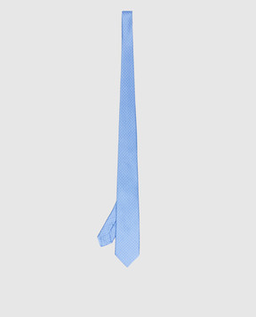 Stefano Ricci Children's blue silk set of patterned tie and shawl YDH31029