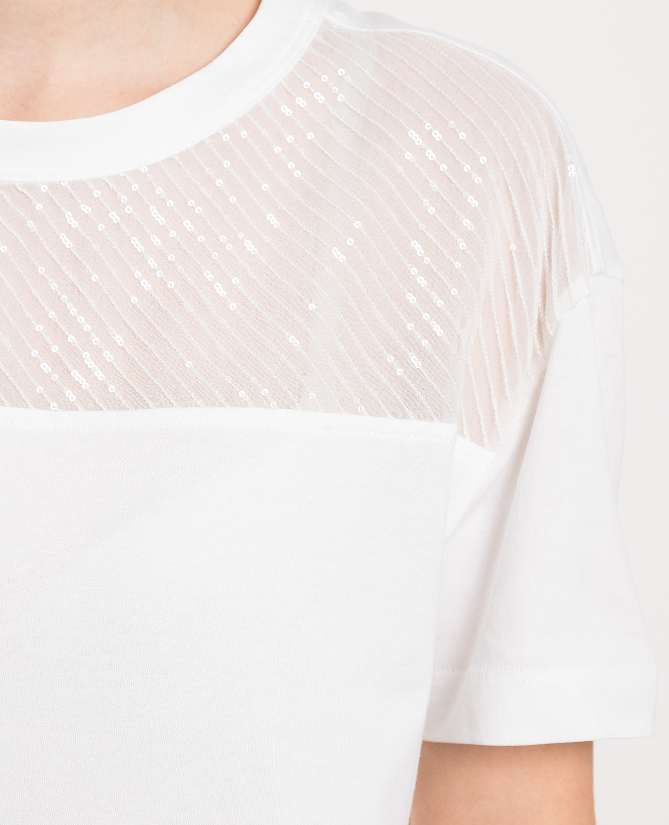 White t-shirt with sequins Brunello Cucinelli 5