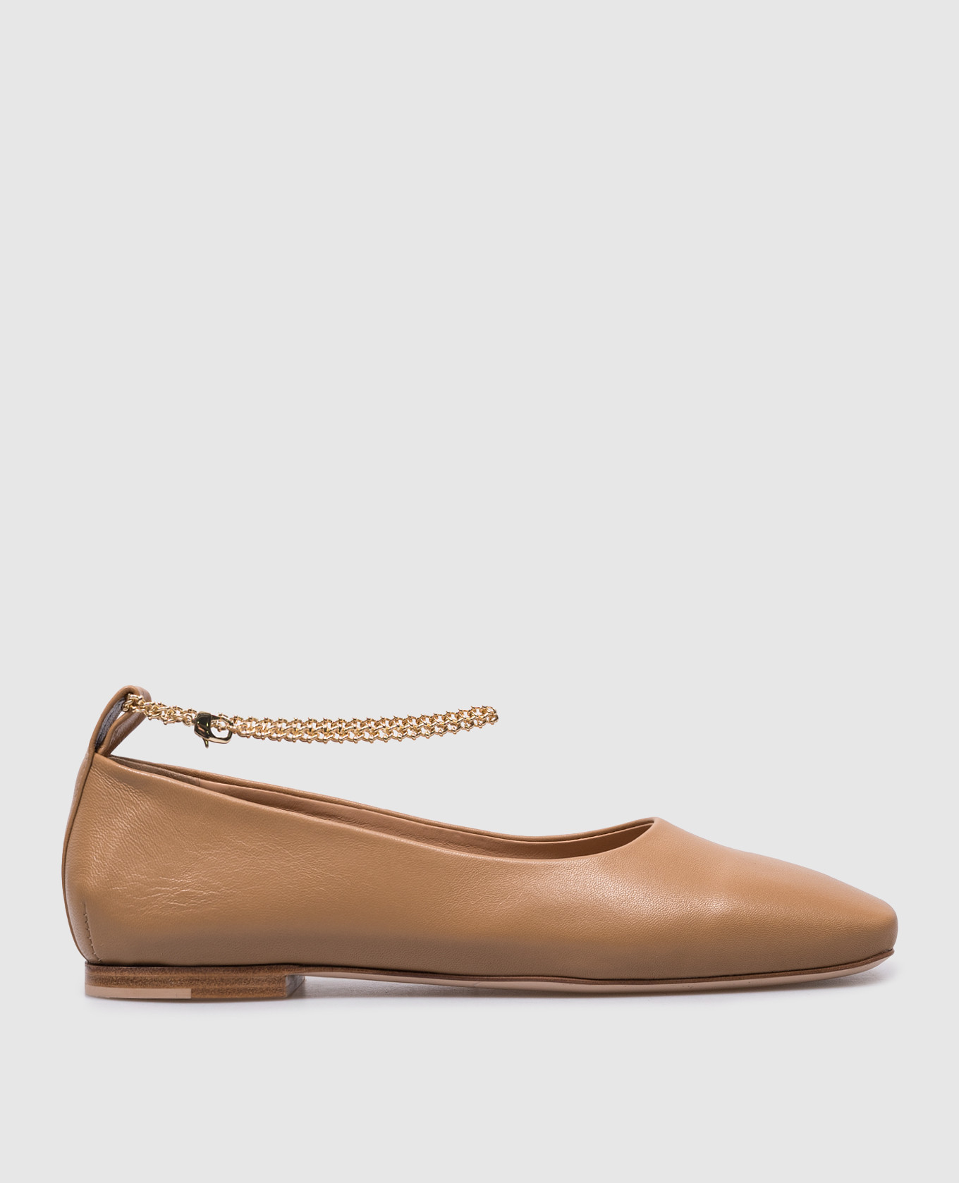 

Brown leather ballet flats with an anklet Babe Pay Pls