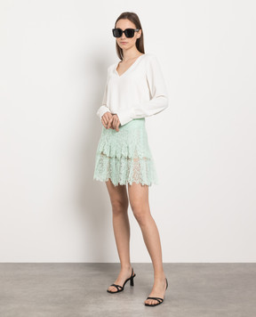 Ermanno Scervino Green mini skirt with lace D422O330OBQ