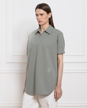Jil Sander Green polo with logo monogram embroidery J02DR0001J20018