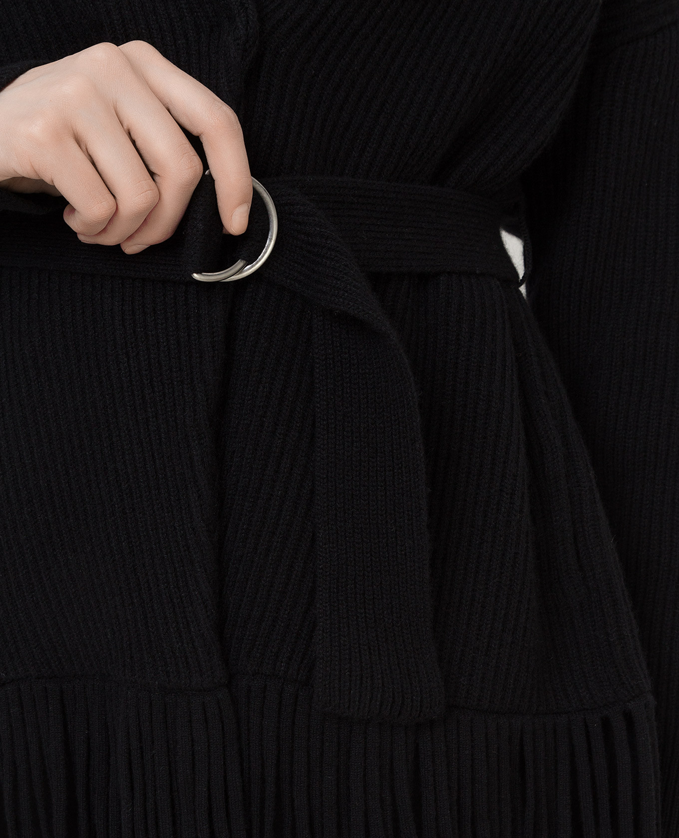 Black cashmere cardigan with fringes Brunello Cucinelli 5
