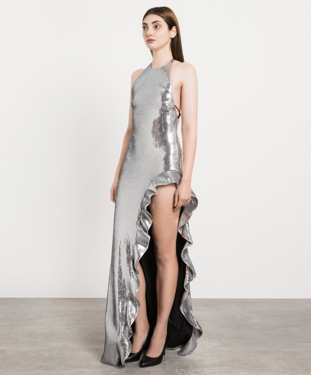 david koma maxi dress David Koma - Silver maxi dress with sequins RE23DK38DL