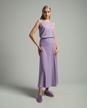 Babe Pay Pls Purple wool pleated top and skirt suit MD9792318465R