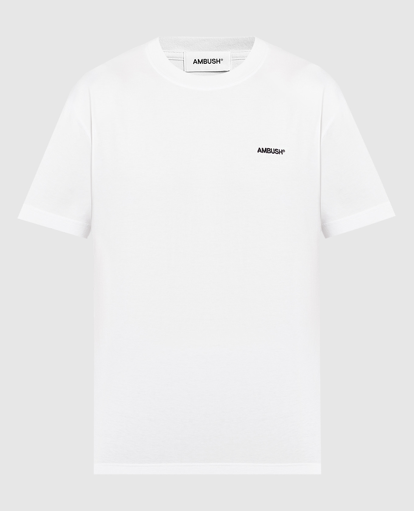 

Black t-shirt with logo embroidery AMBUSH, White