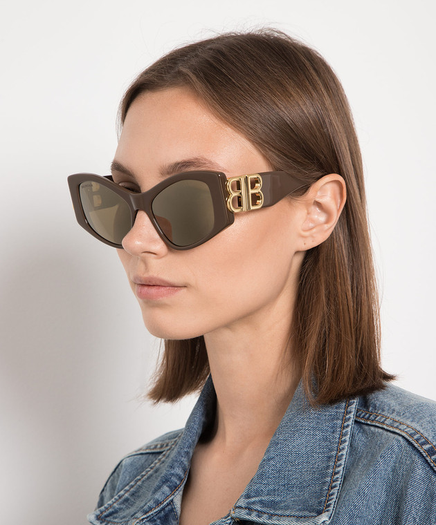 Balenciaga dynasty Brown sunglasses Balenciaga Brown Dynasty Rectangle Sunglasses Balenciaga main image 2