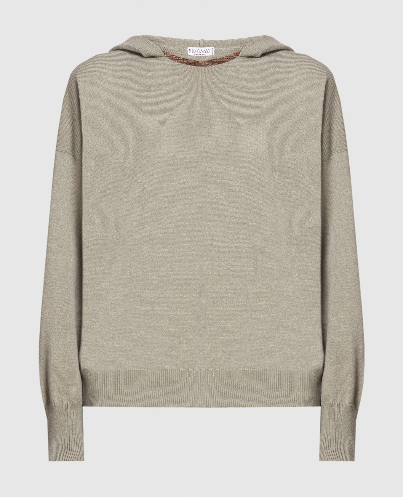 

Green cashmere jumper with monil chain Brunello Cucinelli, Зеленый
