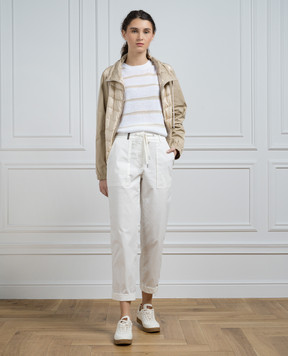 Peserico White pants with lapels P04892L1
