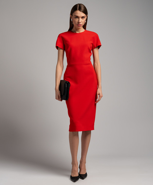 VICTORIA BECKHAM 1124WDR005232ABRIGHTRED 関税送料込 Victoria Beckham - Sukienka midi w kolorze czerwonym