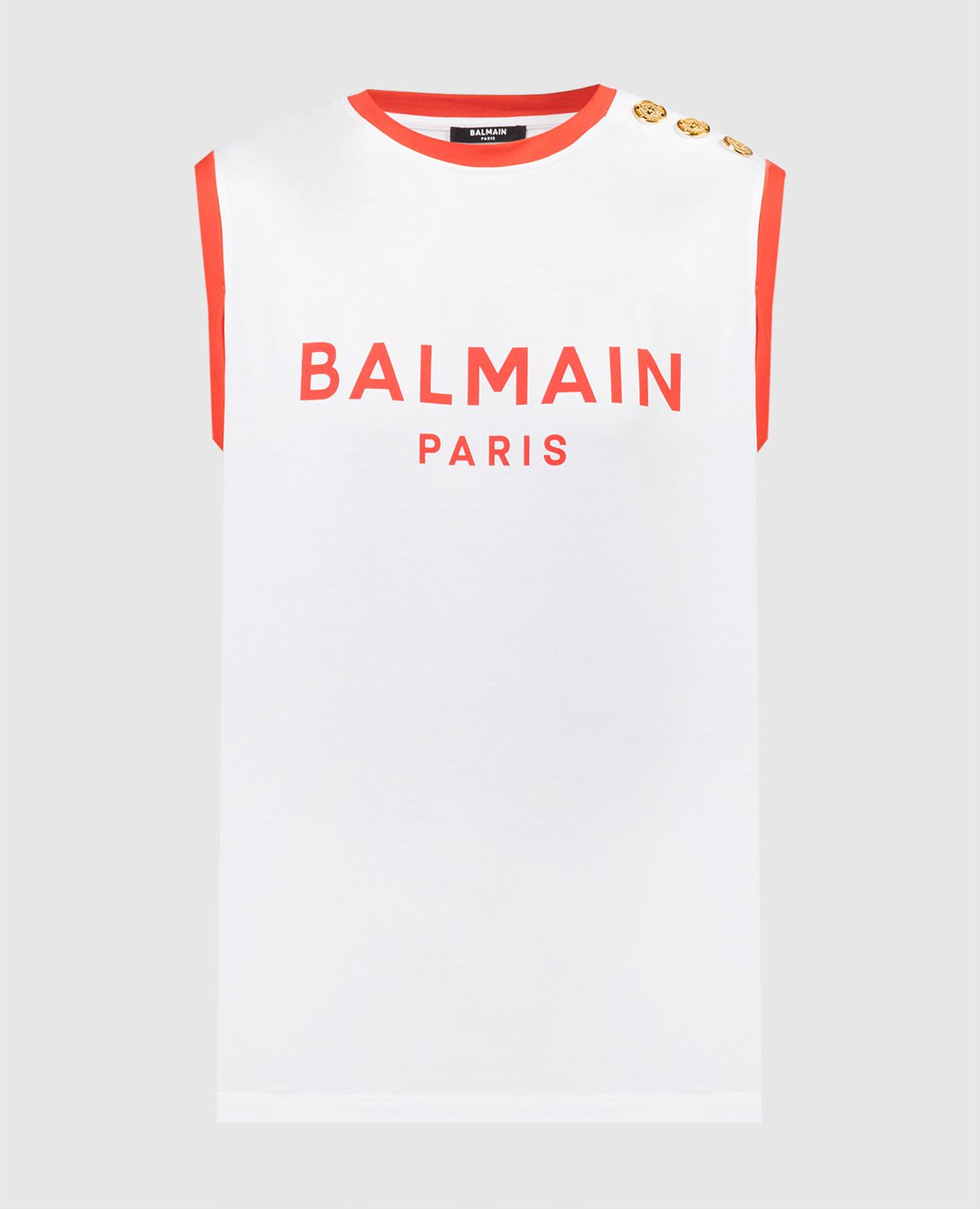 

White top with contrasting logo print Balmain