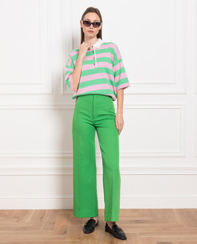 Allude Striped wool and cashmere polo shirt 23217134