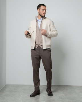 Cashmere&Whiskey Beige cashmere cardigan 356N