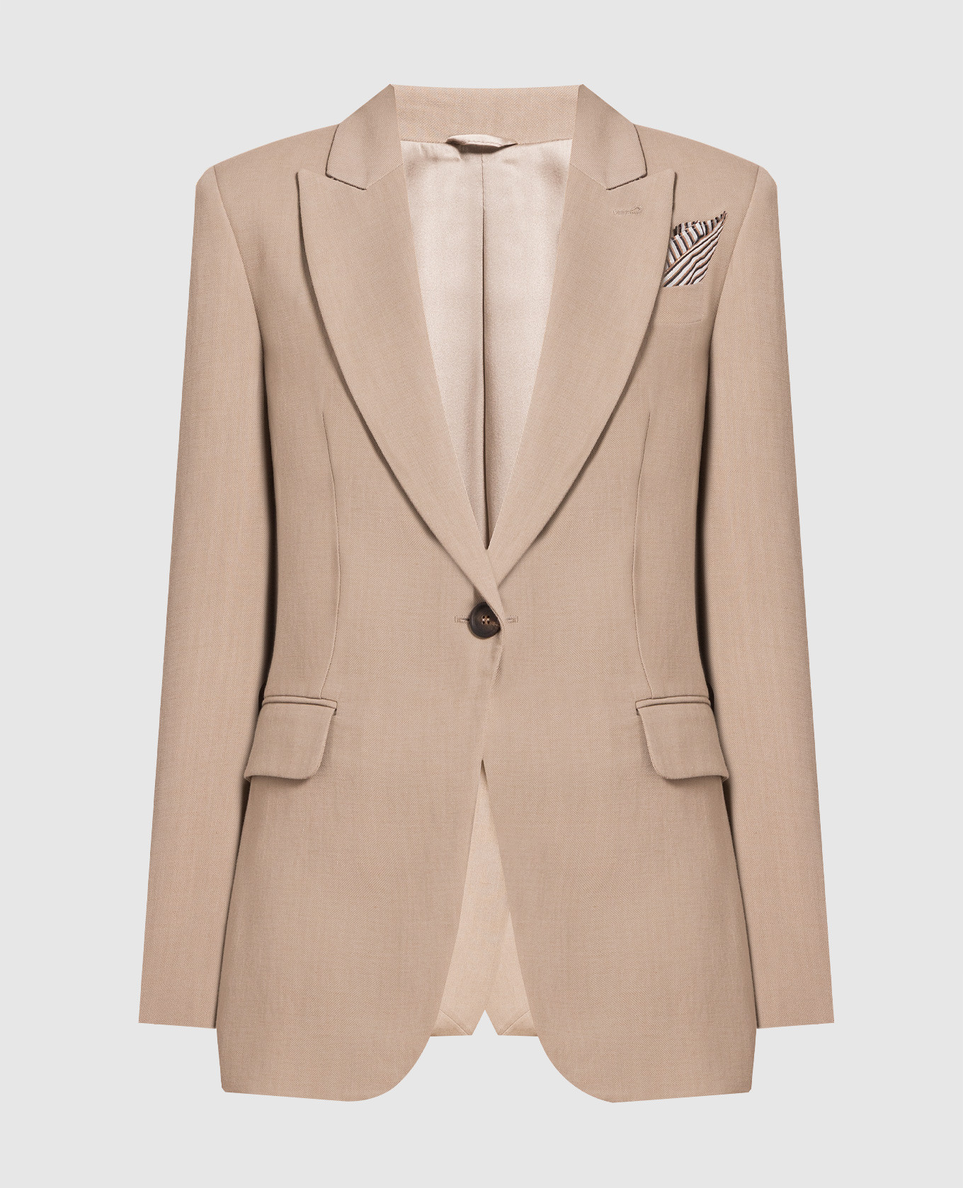 

Brown jacket with a pache scarf Brunello Cucinelli