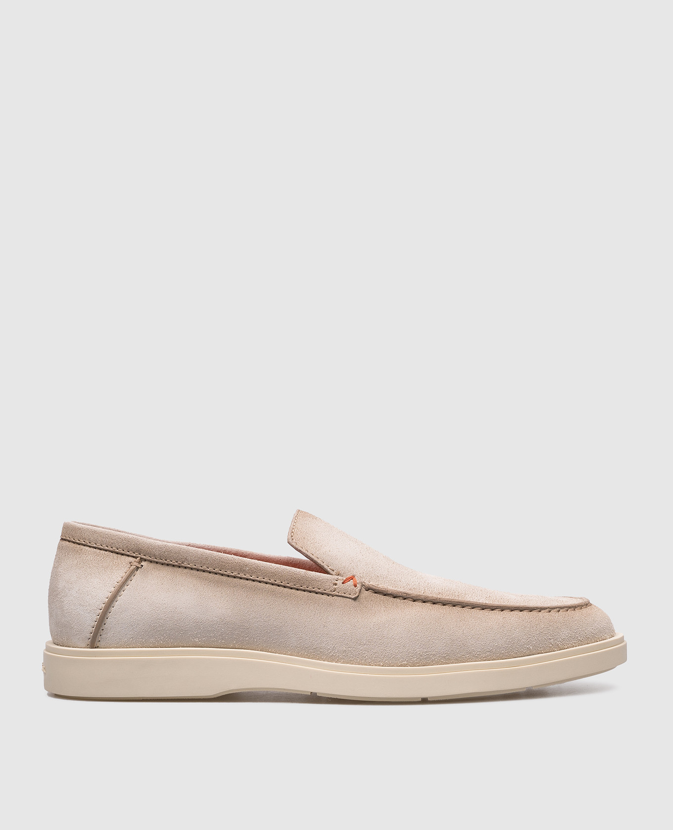 

Gray suede loafers Santoni, Серый
