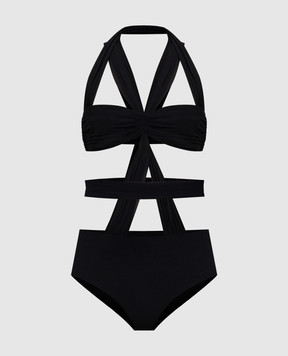 Philosophy di Lorenzo Serafini Black bodysuit with drape A11017118