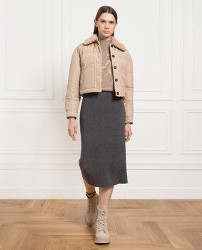 Brunello Cucinelli Gray wool, cashmere and silk skirt M16192089
