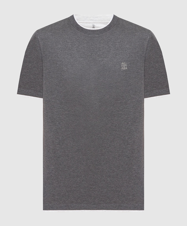 Brunello Cucinelli - Gray layered t-shirt M0T617427G - shop