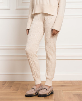 Peserico Light beige textured joggers S94043F0709095