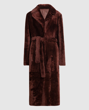 Yves Salomon Brown two-sided sheepskin coat 21WYM60417MERL3446