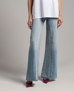 Victoria Beckham Blue flared jeans with a distressed effect 1124DJE005217A