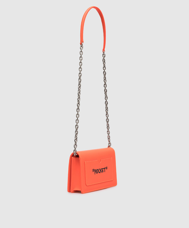 Off-White - Jitney 0.5 orange leather crossbody bag with
