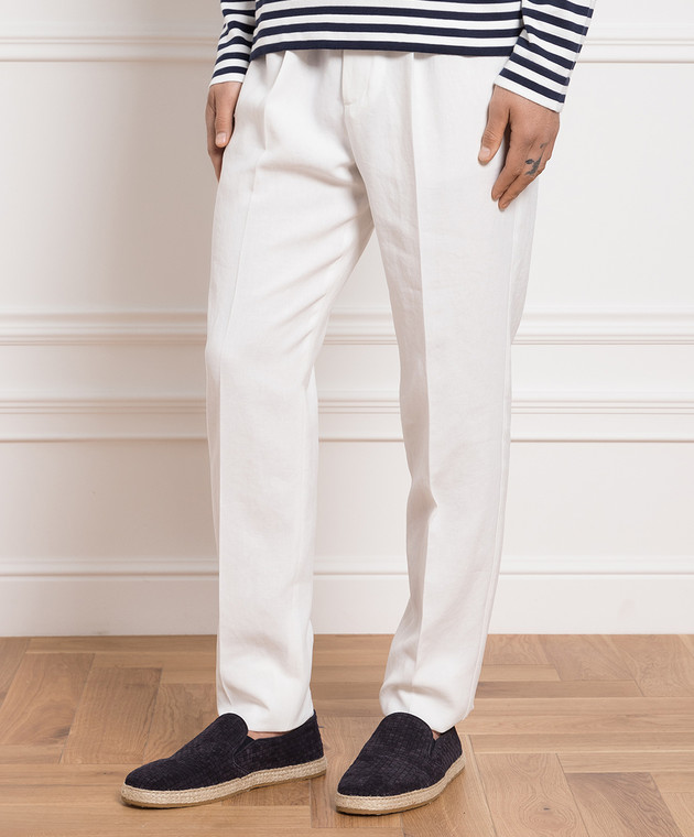 Brunello Cucinelli - White linen pants MP431E1520 - shop with